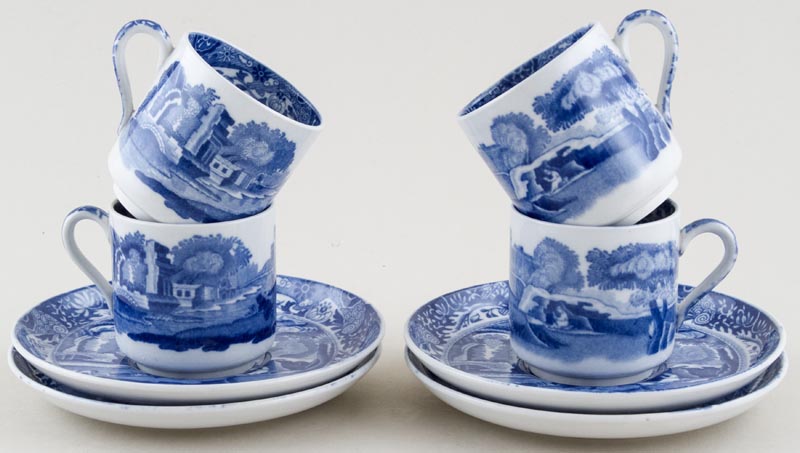 Set of 4 Coffee Cups and Saucers c1950s